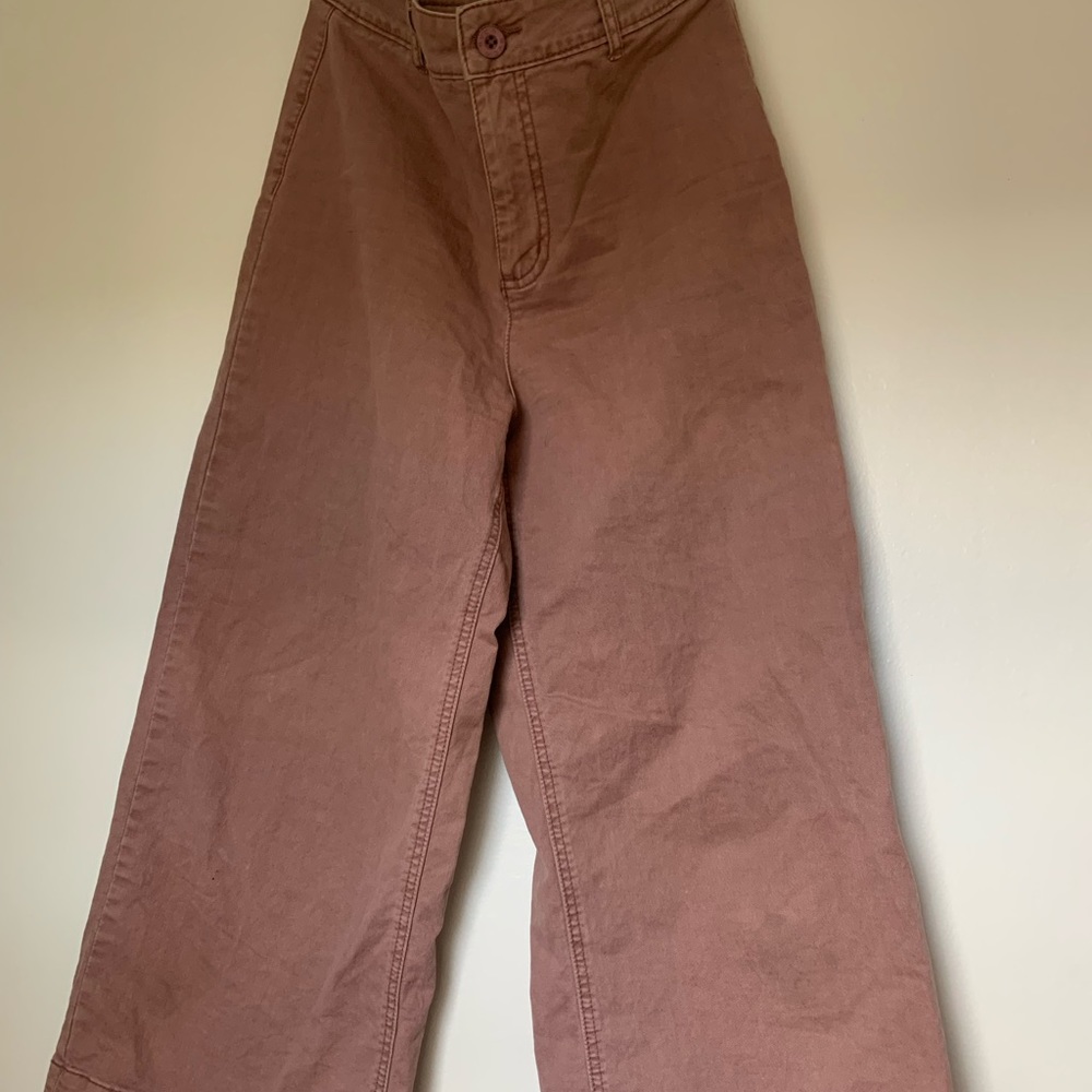 RVCA high waisted wide legged mauve pants